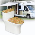 thumbnail image 6 of HELLHERO Daisy Pattern Toilet Dust Cover Set & 2 Pieces Toilet Lid Dust Cover Set & Universal for Toilet, 6 of 8