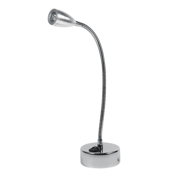 Silver LED Wall Lamps Flexible Gooseneck Bedroom Bedside Reading Light Warm White
