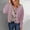 Pink, variant on VSSSJ Women Button Down Long Sleeve Cardigan Sweater Open Front Casual Solid Color V Neck Chunky Cable Knit Short Sweater Outwear Beige M