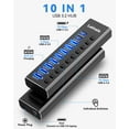 thumbnail image 2 of Hub USB alimentado LEINSIS Hub USB 3.2/USB C de 10 puertos con adaptador, 2 of 8