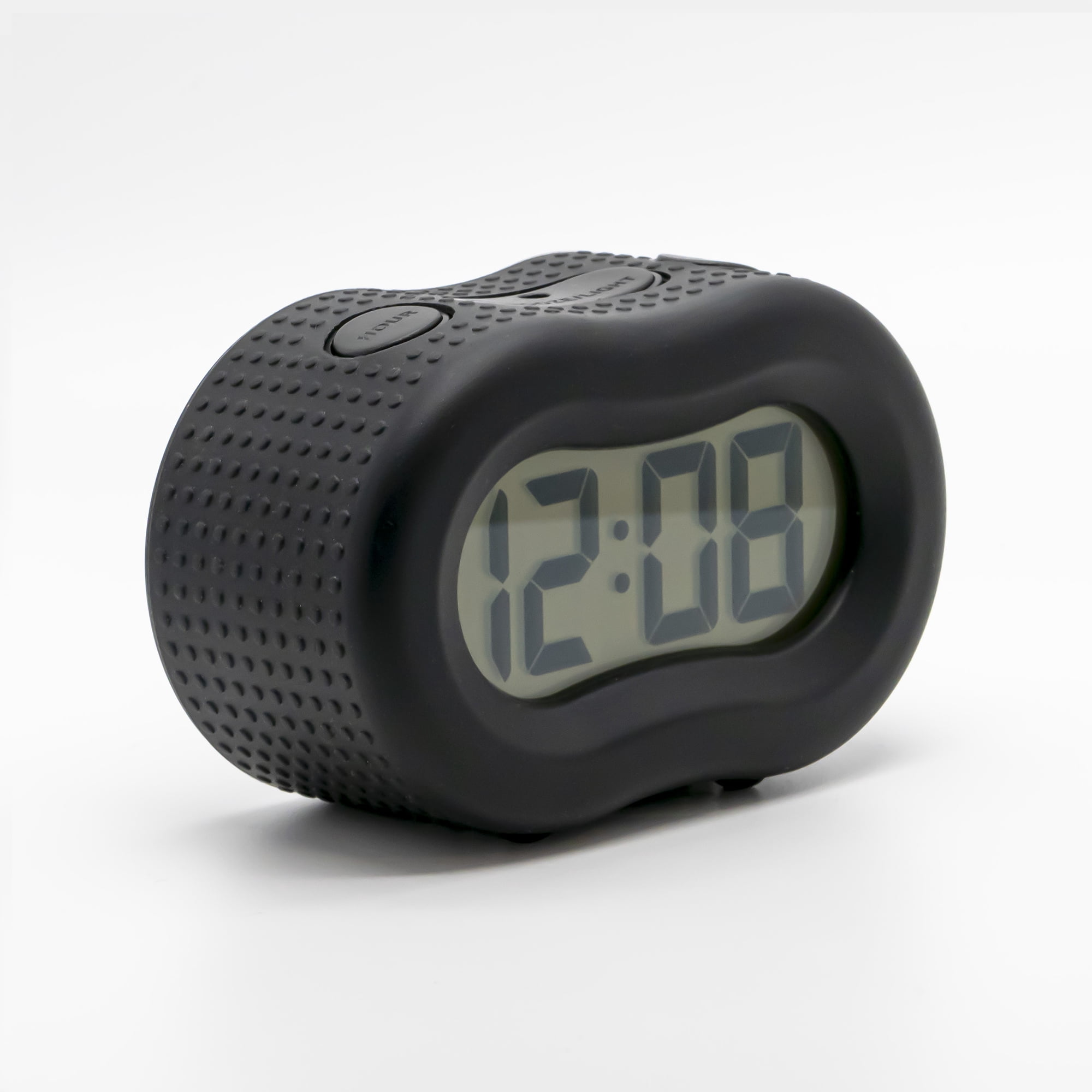 Timelink Rubber Smartlight Fashion Digital LCD Alarm Clock - Black