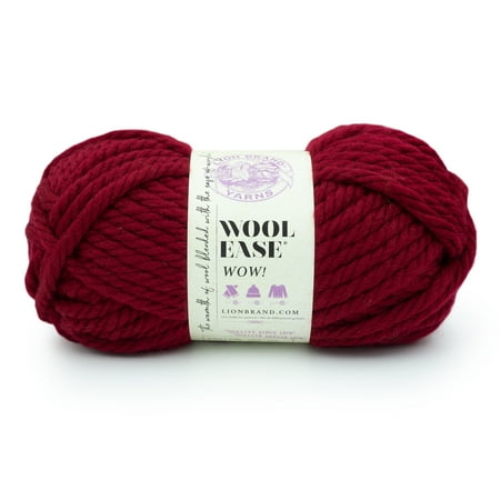 UPC: 0842093138617 | Lion Brand Yarn Wool-Ease WOW Cranberry Jumbo Acrylic  Wool Red Yarn 1 Skein