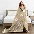 thumbnail image 5 of Kll Fleece Blanket Plush Throw Blanket Egg And Avocado,Soft Fuzzy Cozy Flannel Blanket For Couch Sofa Bed.(60"X50"), 5 of 9