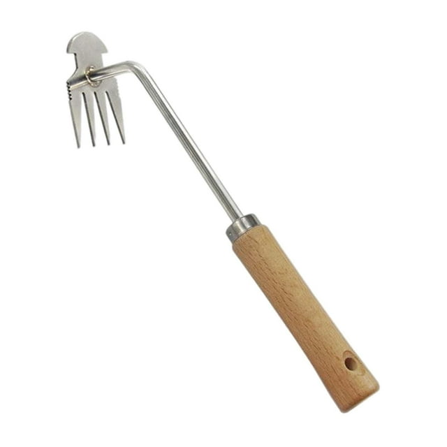 Almencla Weed Puller Garden Weeder Tool, Lightweight Portable Weeding Tool, Labor Saving Multifunctional Weeder, Hand Weeder for Planting Lawn Courtyard wood handle