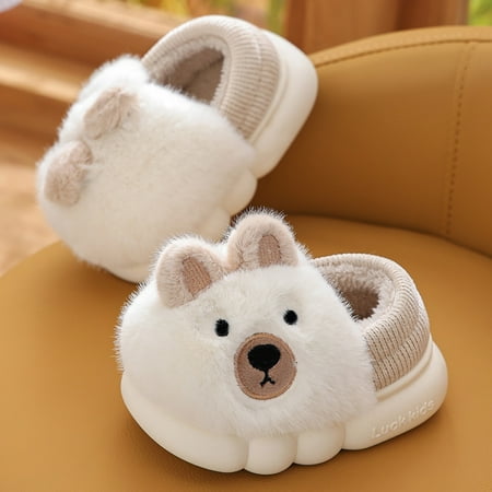 

Ganfancp Boys and Girls Winter Warm Plush Slippers for Toddlers to Big Kids - Flexible & Lightweight Shoes for Daily Use Deals Of The Day