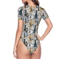 thumbnail image 4 of The Xecao Llama and Cactus1 Women's Crew Neck Body Suit, a short-sleeved bodysuit and basic swimsuit, both comfort and style for dating and daily life, 4 of 9