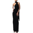 thumbnail image 3 of Vestido largo sexy con tirantes finos y espalda descubierta para mujer, vestido de fiesta ajustado con cordones, vestido Halter de noche para discoteca, 3 of 5