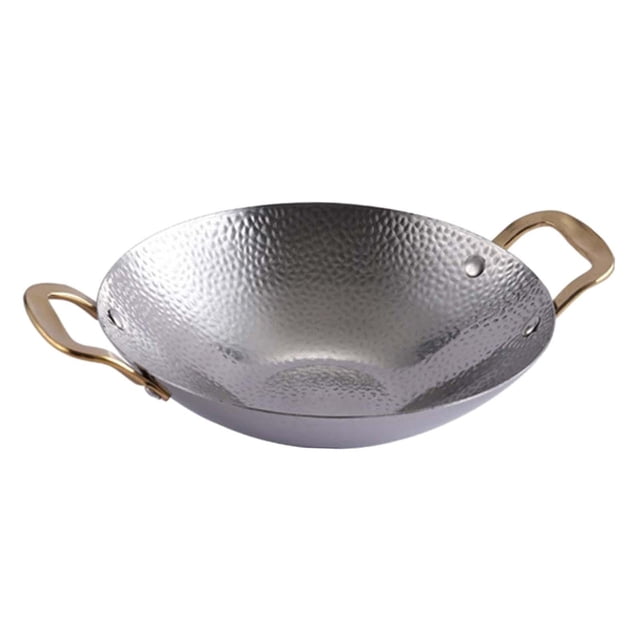 Olla coreana para ramen de 10 pulgadas, olla para fideos ramen coreanos, cacerola doméstica de calentamiento rápido mango de oro