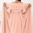 thumbnail image 5 of Women Hooded Short Sleeve Bath Robe Snap Front Absorbent Shower Wrap Bathrobe Loose Cozy Spa Loungewear One Size, 5 of 5