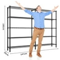 thumbnail image 4 of Ktaxon 1500LBS Heavy Duty Wire Shelving, 5-Tier Extra-wide Metal Shelves, Steel Garage Storage Rack, Adjustable DIY Corner Commercial Shelving for Pantry Storage Organizer, 58"W x 13.8"D x 71"H, Black, 4 of 15