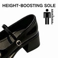 thumbnail image 4 of CHICVOMEY Women's Patent Leather Mary Jane Heels Block Heel Platform Pumps with Pearl Buckle Strap Closed Round Toe Chunky Heel Shoes for Work Wedding Casual, 4 of 7