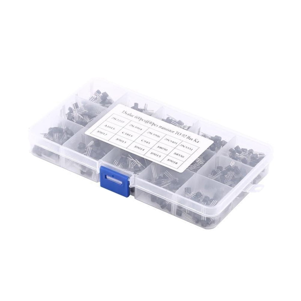 BEADCEST 600-Piece Silicon Transistor Component Kit Multi-Type Electronic Parts Set for Projects