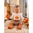 thumbnail image 5 of RUINIXCW Baby Girls Thanksgiving Outfit Turkey Romper and Plaid Skirt Headband Set, 5 of 8