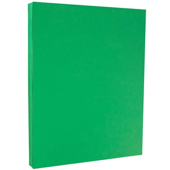 JAM Paper Letter Cardstock, 8 1/2 x 11, 65lb Green, 50 per Pack