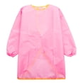 thumbnail image 3 of harmtty Kids Solid Color Waterproof Long Sleeve Painting Apron Feeding Smock Bib Coat, 3 of 7