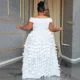 thumbnail image 4 of CM.YAYA Plus Size Women Short Sleeve Slash Neck Big Swing Loose Smock Maxi Dress 2024 Fall Party Evening Long Dresses, 4 of 5
