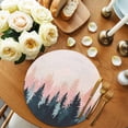 thumbnail image 2 of Round Placemats Ombre Green Pink Forest 15 inch Set of 4 Table Mats for Dining Table Abstract Art Heat Resistant Non-Slip Kitchen & Home Decorative Place Mat Set, 2 of 8