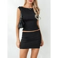 thumbnail image 5 of Yunliwuli Women's 2 Piece Summer Outfits Sleeveless Cropped Tank Tops Mini Bodycon Skirt Set, 5 of 10