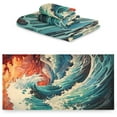 thumbnail image 2 of Coolnut Colorful Waves Towels 3 Pack Bath Towels for Bathroom Set Soft Cotton Highly Absorbent Lightweight & Quickdry Towel Set 1 Bath Towel,1 Hand Towel,1 Washclothe Wash cloth, 2 of 6