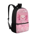 thumbnail image 2 of Yuyamidu Cute Axolotl Bookbags for Girls Pink Backpack Kids Bookbag Middle School Backpacks 17 Inch High School Book Bag with 2 Sides Pockets, 2 of 6