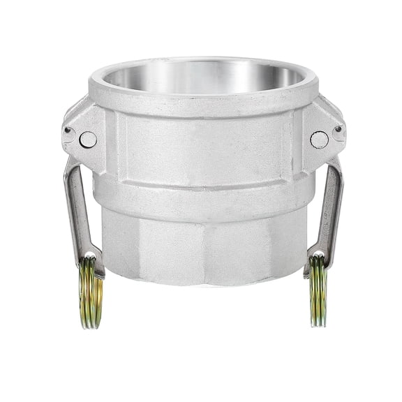 Uxcell 1 Pcs 3" Part D Female Adapter x Female Thread Cam Groove Hose Fittings Silver