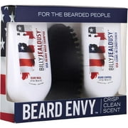 BILLY JEALOUSY by Billy Jealousy-Beard Envy Kit Crisp Clean Scent: USA Beard Wash Shampoo + USA Beard Control Conditioner + Reinforced Boar Bristle Brush --2x88ml/3oz + Brush-MEN