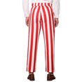 thumbnail image 3 of INSPIRE CHIC Men's Pants Stripes Zipper Closure Front Pockets Dress Pants 32 Red White, 3 of 7