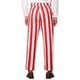 thumbnail image 3 of Pantalones de Rayas con Cierre de Cremallera y Bolsillos Frontales INSPIRE CHIC para Hombres 28 Rojo Blanco, 3 of 7