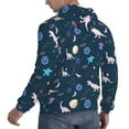 thumbnail image 6 of Wukai Space Dinosaur Print Men Hoodies Fleece Sweatshirts Long Sleeve Sweaters Pullover Fall Outfits Winter Clothes-4X-Large, 6 of 7