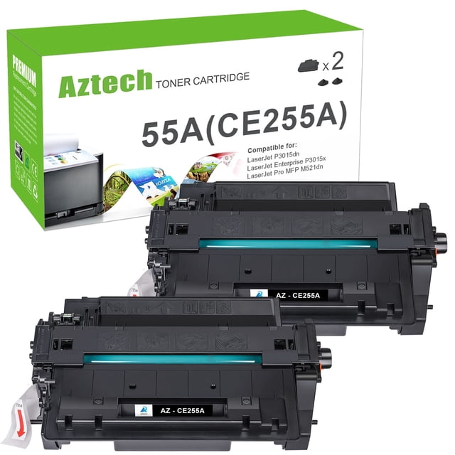 Cartucho de tóner Aztech compatible para HP 55A CE255A (paquete de 2)