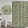 thumbnail image 5 of Sage Green Floral Shower Curtain, Waterproof Shower Curtains for Bathroom, Vintage Spring Botanical Flowers Washable Fabric Bathtub Curtain Set Bath Decor with 12 Hooks Stall 36"x72", 5 of 8