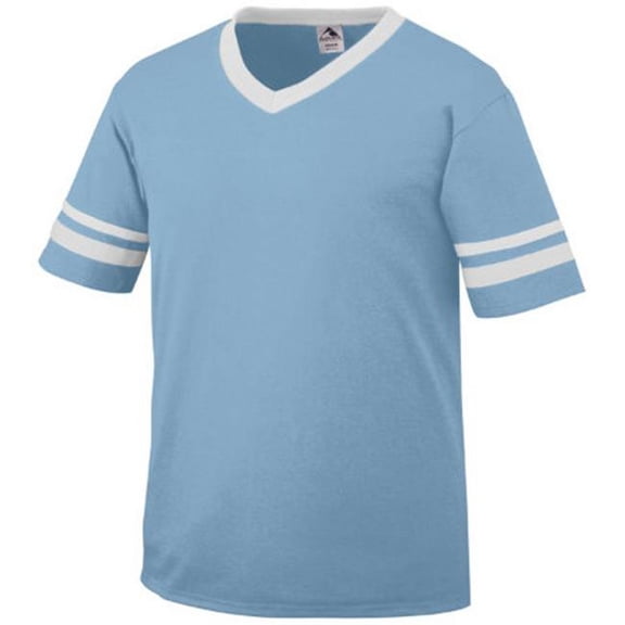 361A Youth Sleeve Stripe Jersey - Light Blue & White, Medium