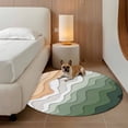 thumbnail image 3 of Round Area Rug 3ft,Sage Green Gradient Stripes Washable Carpet Non-Slip Runner Accent Rugs Indoor Floor Mat for Bedroom Living Room Decor,Summer Beach, 3 of 9