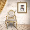 thumbnail image 3 of Fab Funky 12x14 Gold Ornate Wood Framed with Double Matting Museum Art Print Titled - Pug Princess on Chair, 3 of 4