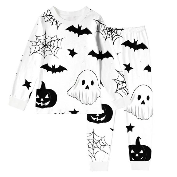 Gaexia Outfits For Girls,Winter Clothes 18 Months Girl,Girls Halloween Pajama Set Long Sleeve Sleepwear With Diy Print Comfortable Wear For Kids 2 10 Years
