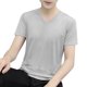 thumbnail image 4 of pstuiky camisetas para hombre, Camiseta informal de verano para hombre, de color liso, con cuello en V y tejido de malla. camisas casuales para hombre xxl, 4 of 9