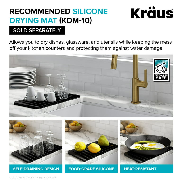 KRAUS 24-inch 18 Gauge Pax Laundry and Utility Sink Combo Set with Bolden  18-inch Kitchen Faucet and Soap Dispenser, Chrome Finish 