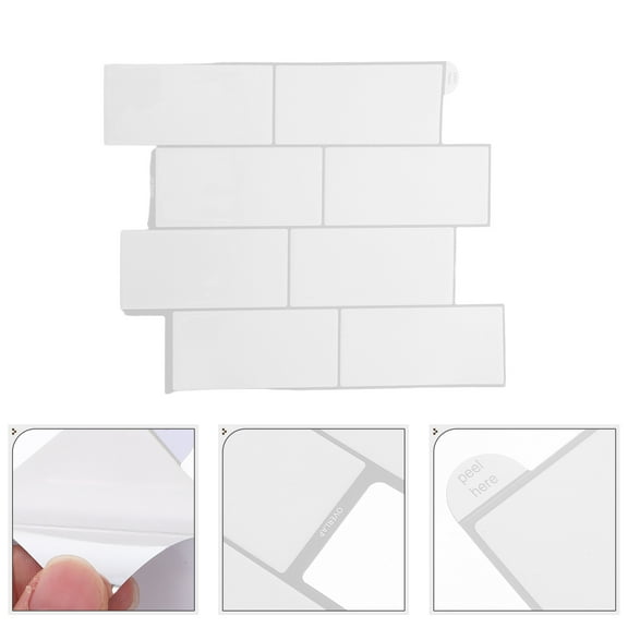 LEORX 1 Sheet Versatile White Peel and Stick Backsplash for Kitchen and Bathroom Wall