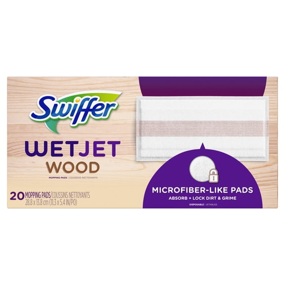 Swiffer Wet Jet Wood Pad Refills, Unscented, 20 Count