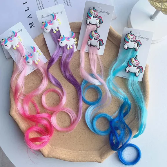 1 Pair Cute Girls Hairpin Child Twist Hair Clip Cartoon Hair Rope Accessories Kids Wig Rope Hair Head Wear