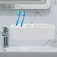 thumbnail image 6 of Uonlytech Wall Bathroom Organizer with Strong Adhesive Hook White ABS Wall Mounted Storage Holder, 6 of 8