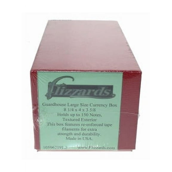 Large Size Currency Storage Box - Red - 8 1/4 x 4 x 3 5/8