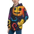 thumbnail image 2 of Salouo Playful Ghosts Night Sky Pattern Hoodie Sweatshirt for Youth, Fall Pullover Hoodie Sweatshirt Long-Sleeve Pullover Hooded Sweatshirt-Small, 2 of 6