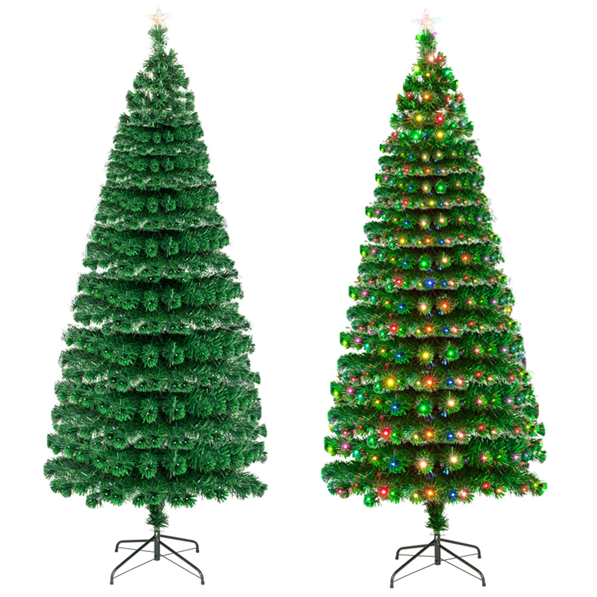 Kepooman 7.5FT Fiber Optic Artificial Christmas Tree, Xmas Tree with 260 LED Lamps & 260 Branches for Party Decor, Light Green Kepooman 7.5FT Fiber Optic Artificial Christmas Tree, Xmas Tree with 260 LED Lamps & 260 Branches for Party Decor, Light Green