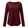 thumbnail image 6 of Casual Tops Shirts for Women Long Sleeve Knit Tunic Loose Button Up V Neck Shirts Tee Shirts, 6 of 6