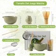 thumbnail image 2 of Juego de 5 Batidor de Matcha, Kit Matcha con 1 Taz&oacute;n de Cer&aacute;mica Hecho a Mano Soporte de Cer&aacute;mica 1 Batidor de Bamb&uacute; 1 Cuenco Cuchara y Colador Acero Inoxid, 2 of 6