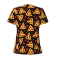 thumbnail image 4 of Naloa Cartoon Pizza Print T-Shirts Short Sleeve V Neck Tees for Women Fashion Tops Trendy Lightweight Soft Casual Summer Outfits Clothes, 4 of 5