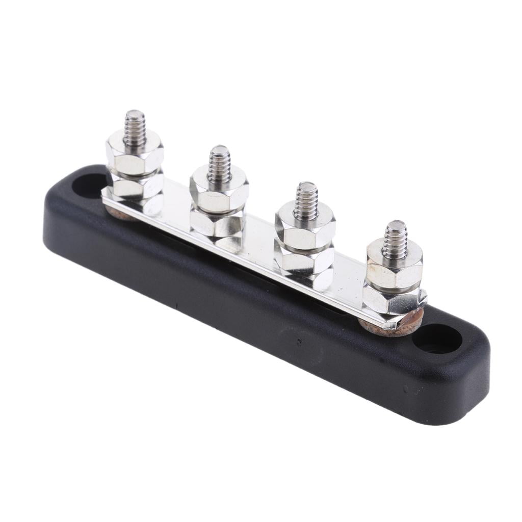 12V/24V 4 WAY POWER DISTRIBUTION BUS BAR 4x6mm STUDS 150A RATED AUTO MARINE BOAT 