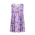 thumbnail image 4 of Viikei Womens Dresses Plus Size Summer,Women's Summer Print Casual Loose Sleevless V-Neck Dress Purple S, 4 of 7