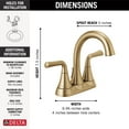 thumbnail image 3 of Delta 2533Lf-Mpu Kayra 1.2 GPM Centerset Bathroom Faucet - Bronze, 3 of 3